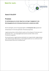 Preisliste Jagd der Schleswig-Holsteinischen Landesforsten